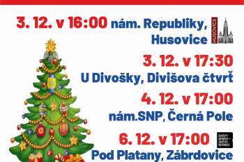 Slavnostní rozsvícení vánočního stromečku v Zábrdovicích